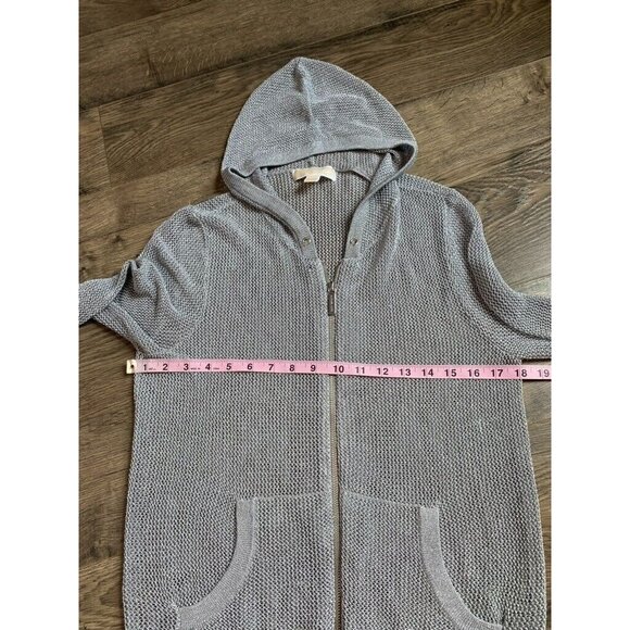 Womens‎ Michael Michael Kors open knit metallic full zip jacket grey size M - Picture 9 of 11
